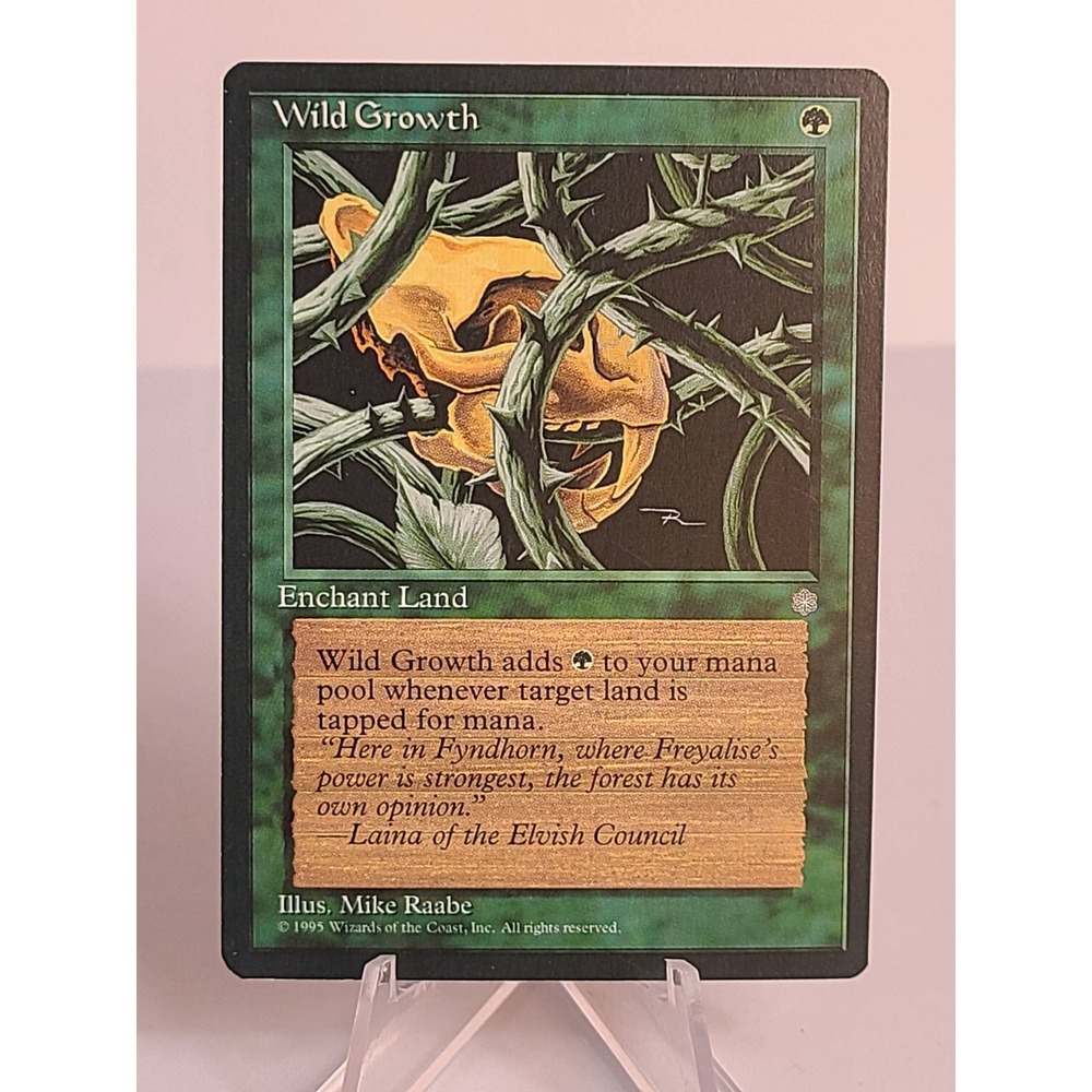 Wild Growth – Ice Age 1995 MTG Enchant Land – Black‎ Border